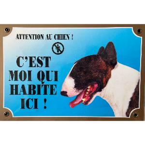 Panneau Attention au Chien Bull Terrier