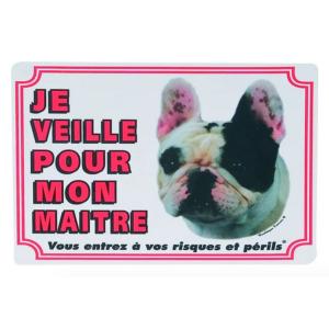 Panneau Attention au Chien Bouledogue Français - Flamingo