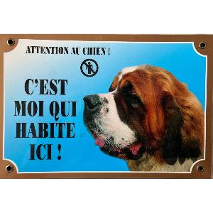 Panneau Attention au Chien St Bernard