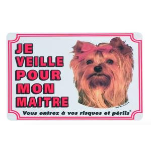 Panneau Attention au Chien Yorkshire Terrier - Flamingo