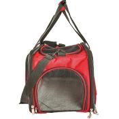 Sac de Transport Bandoulière Accordéon Noir et Rouge pour Chiens et Chats - Doogy