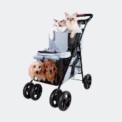 Poussette pour Chien Double Decker Gris - Ibiyaya