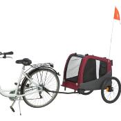 Remorque Vélo Gris/Rouge pour Chien taille M - Trixie