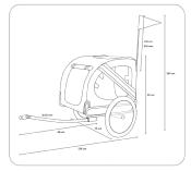 Remorque Vélo Electrique pour Chien Remco Noir/Grise