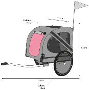 Remorque vélo pour Chien  Doggyliner Juliette Rouge/Grise