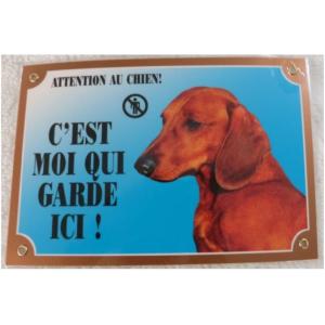 Panneau Attention au Chien Teckel