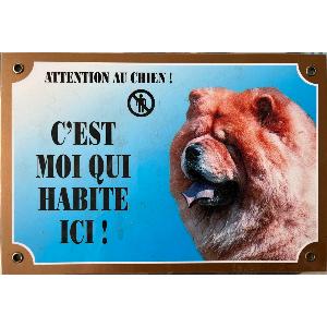 Panneau Attention au Chien Chow Chow