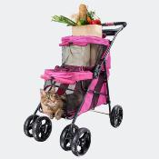 Poussette pour Chien Double Decker Rose - Ibiyaya