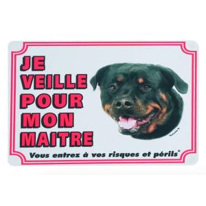 Panneau Attention au Chien Rottweiler - Flamingo