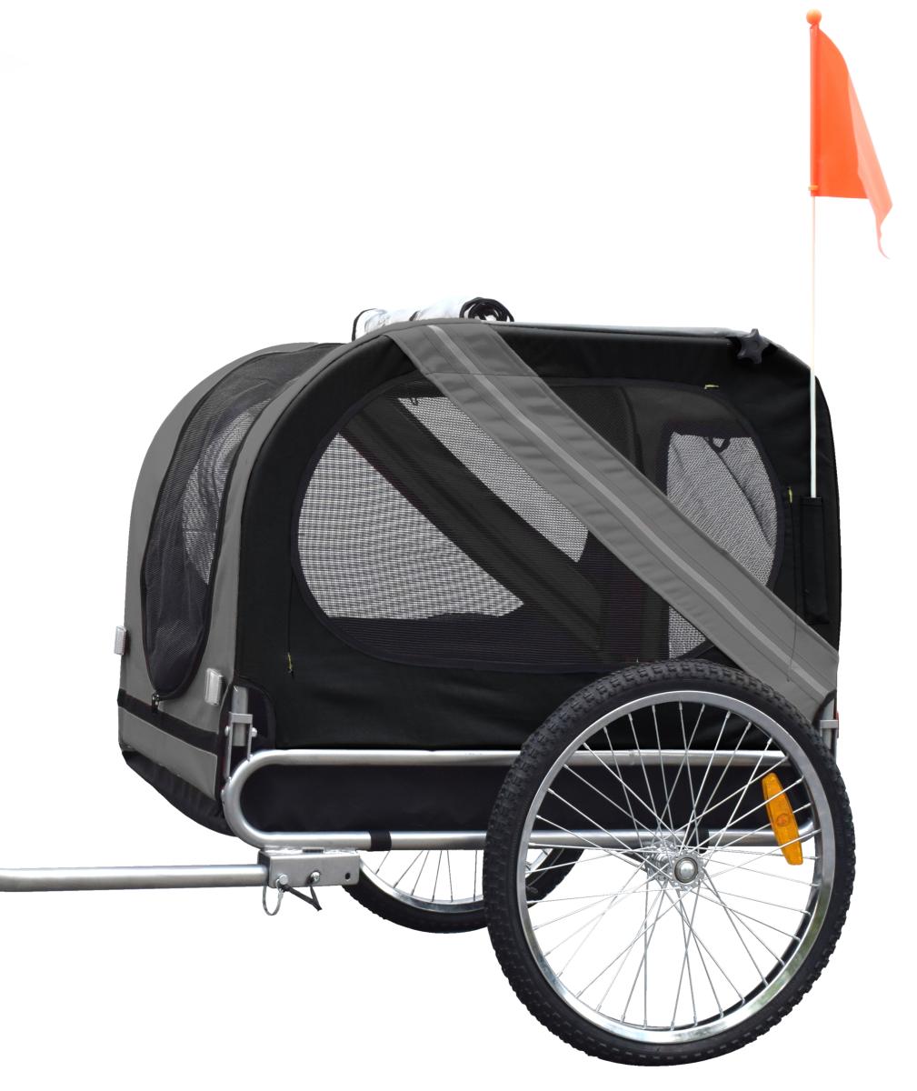 Remorque vélo pliante pour chien gris/orange