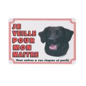 Panneau Attention au Chien Flat Coated  - Flamingo