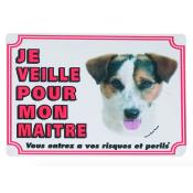 Panneau Attention au Chien Jack Russell - Flamingo