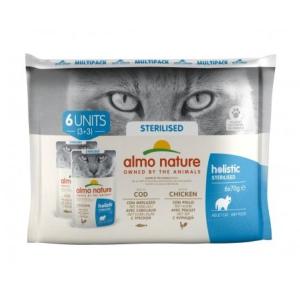 Holistic Stérilisé Poulet et Cabillaud 6x70g - Almo Nature