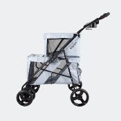 Poussette pour Chien Double Decker Gris - Ibiyaya