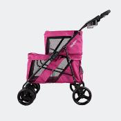 Poussette pour Chien Double Decker Rose - Ibiyaya