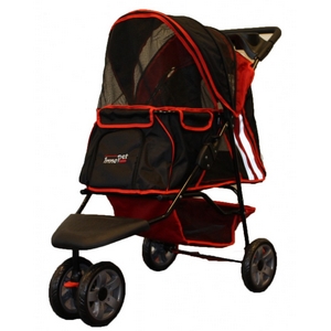Poussette pour Chien All Terrain Rouge et Noire -  Innopet