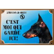 Panneau Attention au Chien Doberman