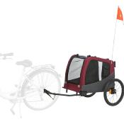 Remorque Vélo Gris/Rouge pour Chien taille M - Trixie