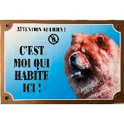 Panneau Attention au Chien Chow Chow