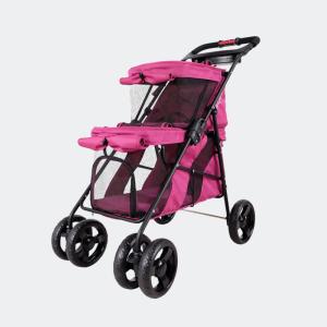 Poussette pour Chien Double Decker Rose - Ibiyaya