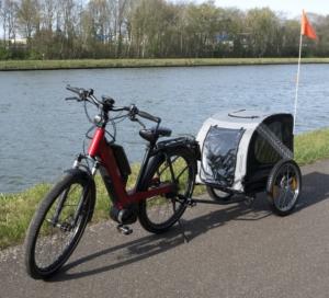 Remorque Vélo Electrique pour Chien Remco Noir/Grise