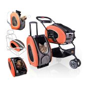 Poussette Multifonction Combo 5 en 1 pour Chien et Chat Orange -Innopet