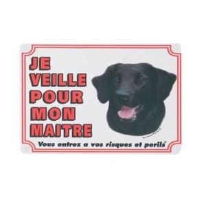 Panneau Attention au Chien Flat Coated  - Flamingo