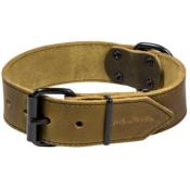 Collier Cuir Large Label Vert pour Chiens