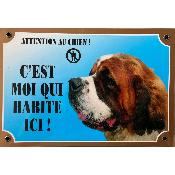 Panneau Attention au Chien St Bernard