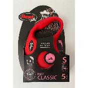 Flexi New Classic Rouge S avec sangle de 5 m- Flexi